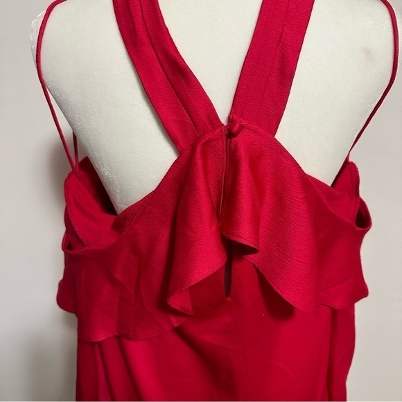 Saylor West Cold Shoulder Ruffle Blouse in Red - Picture 7 of 9